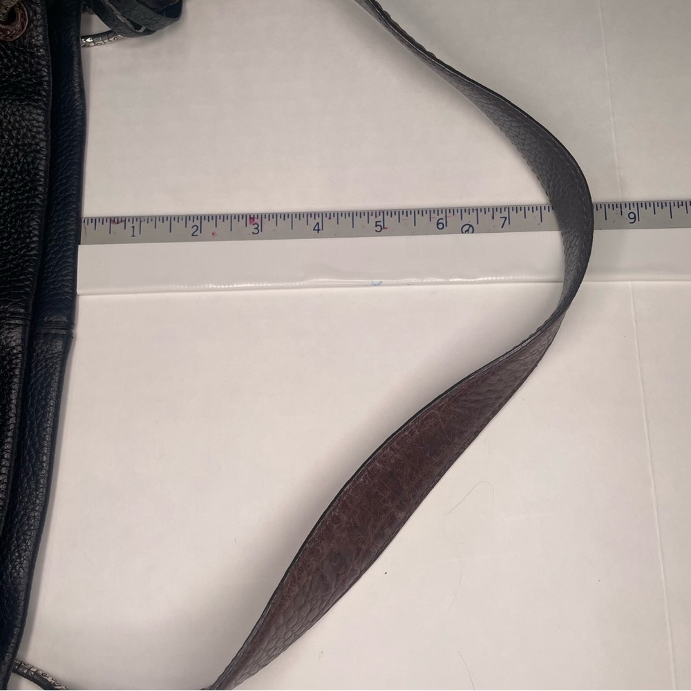 Brighton Brown/Black Hobo Leather Shoulder Bag Silver Heart Charm  Purse - Picture 15 of 15